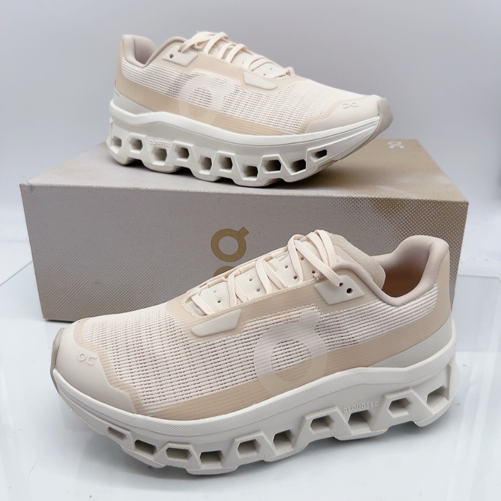 On Running Cloudmonster Women's Shoes Sneakers Void Dew Ivory Beige US 8.5